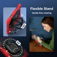 thumbnail image 4 of Hard Tablet Case for iPad Pro 11" (2022/2021/2020/2018), Heavy-duty Rugged Case with Kickstand /Pencil Holder, Portable Shockproof Sturdy Cover with Shoulder Strap /Handle, Black Red, 4 of 8