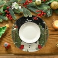thumbnail image 3 of Smile Snowman Trees Snowflakes Christmas Round Placemats Set of 4, 15 Inch Black, 3 of 6