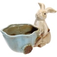 thumbnail image 1 of CIMAXIC Ceramic Desktop Storage Plate Rabbit Statue Ceramic Tray for Keys Jewelries Phone,8.07"X5.51"X4.72", 1 of 5