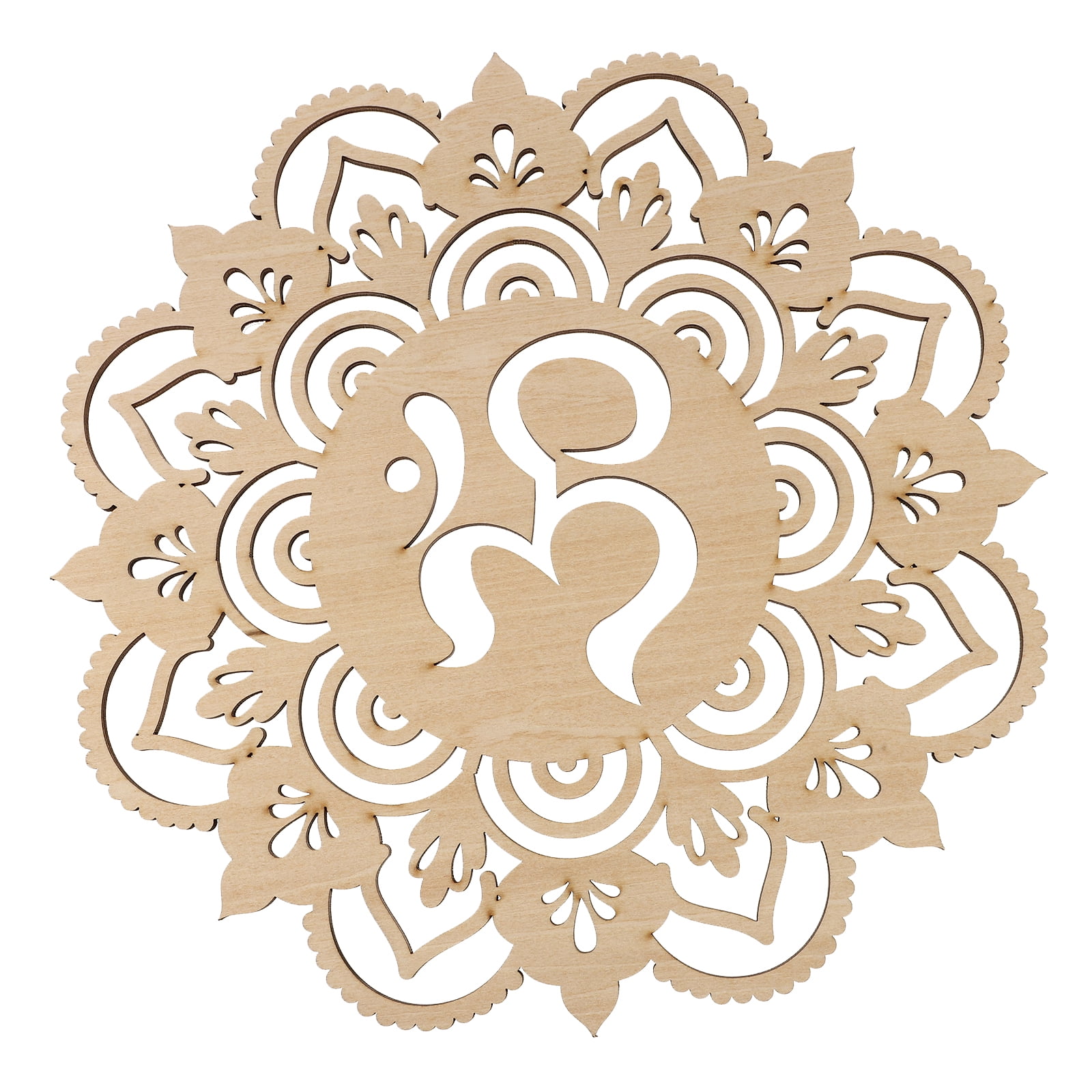 Wall Decor Wooden Art Wood Flower Hanging Sculpture Carved Rustic