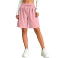 thumbnail image 2 of Amidoa Boys Shorts Solid Color Casual Summer Soft Elastic Waist With Pockets Sports Shorts for Kids Pink Size 5T, 2 of 9