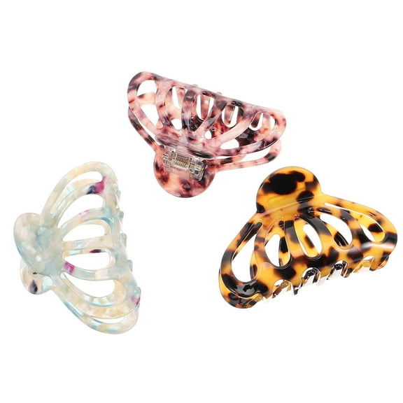 OFFIGAM 3Pcs Decorative Octopus Hair Claw Clips Large Claw Clips for Thick Hair Assorted Colors