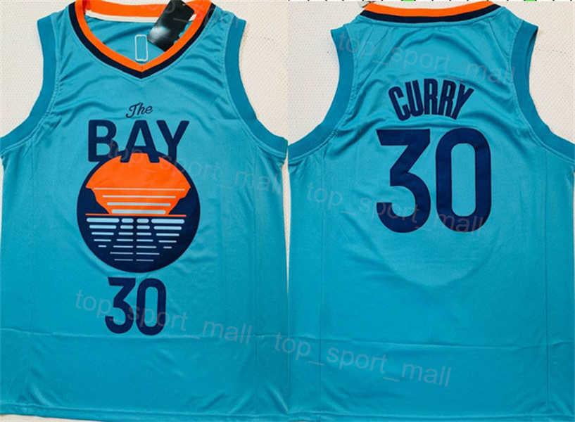 AU Player Version Warriors Blue #30 NBA Retro Jersey-311,Golden
