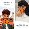 thumbnail image 2 of Ancove for iPhone 11 Pro Magnetic Case,[Compatible with Mag Safe],Shockproof Business PU Leather Ultra Slim Thin Case Cover with Built-in Kickstand for iPhone 11 Pro,Orange, 2 of 7