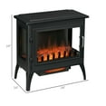 thumbnail image 3 of 24" Electric Fireplace, Freestanding Heater with Realistic Flame Effect, 1500W Indoor Stove for Living Room, Black, 3 of 9