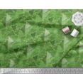 thumbnail image 3 of Soimoi Green Rayon Fabric Facets Triangle Geometric Decor Fabric Printed Yard 58 Inch Wide, 3 of 3