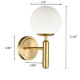 thumbnail image 5 of Flavia 2 Pack Mid-Century Modern Wall Sconce Golden Globe Glass Wall Light, 5 of 6