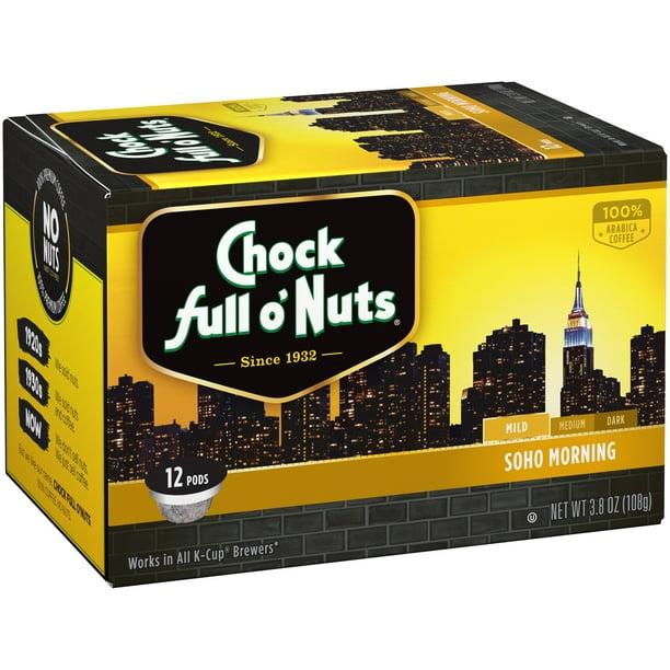 Chock full o Nuts Soho Morning KCup Coffee Pods, Mild Roast, 12 Count