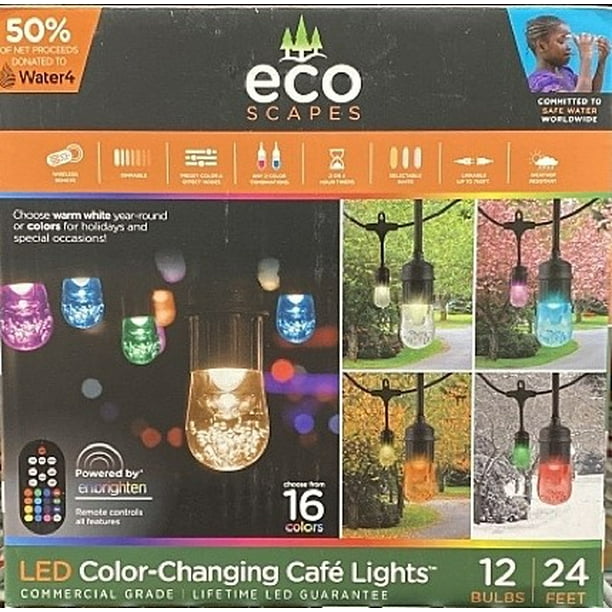 Jasco Eco Scapes LED ColorChanging Cafe Lights, 24' Length Walmart