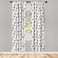 thumbnail image 3 of Ambesonne Dotted Curtains, Teddy Bear Cartoon, Pair of 28"x84", Violet Blue Pale Brown, 3 of 5