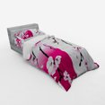 thumbnail image 3 of Floral Duvet Cover Set, Apricot Flowers Branches on Different Backgrounds Blossoms Nature Garden Art, Bedding Set with Shams and Fitted Sheet, 3 Sizes, by Ambesonne, 3 of 3