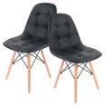 thumbnail image 1 of Set de sillas estilo Eames Gaon Home tapizadas en vinipiel negro, 1 of 8