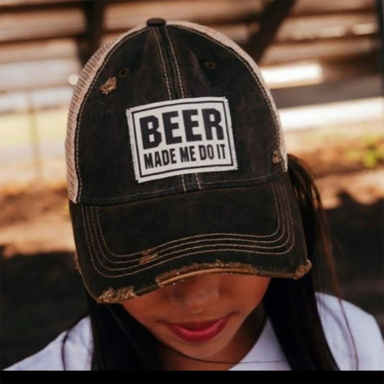 Beer Made Me Do It Trucker Hats - Baseball Caps with Funny Sayings