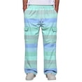 thumbnail image 3 of GrmtClth Mens Cargo Sweatpants Horizontal Stripe Elastic Drawstring Waist Baggy Wide Leg Multi Pocket Jogger Pants Purple Pink L, 3 of 8