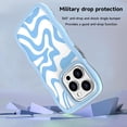 thumbnail image 2 of for iPhone 14 Pro Max Case for Women Girls, Cute Curly Wave Frame Shape Design, Solid Color Lines Water Pattern for Women, Shock-Absorbing and Fall-Resistant for iPhone 14 Pro Max 6.7"-Blue, 2 of 13