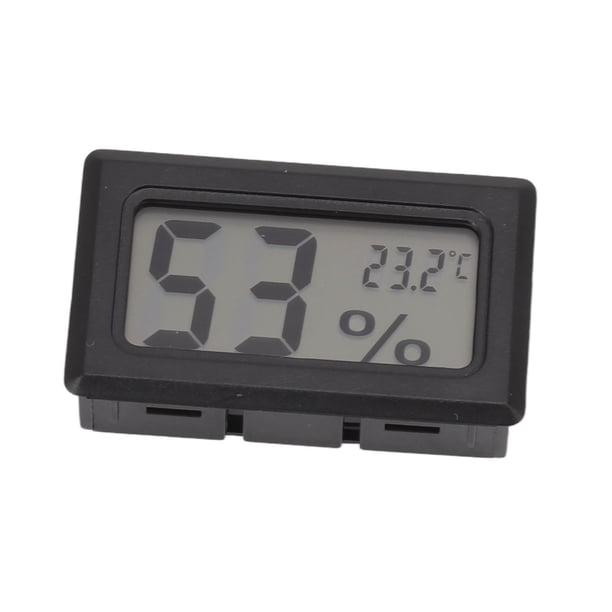 Medidor de temperatura y humedad, termómetro higrómetro, monitor de temperatura y humedad LCD negro, termómetro digital higrómetro, resultados impresionantes