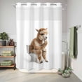 thumbnail image 6 of No Hook Shower Curtain, Funny Alpacas Shower Curtains for Bathroom with See Through Top Window, Cute Art Fun Lovely Animals on Toilets Waterproof & Washable Bath Curtain Stall 48"x72", 6 of 9
