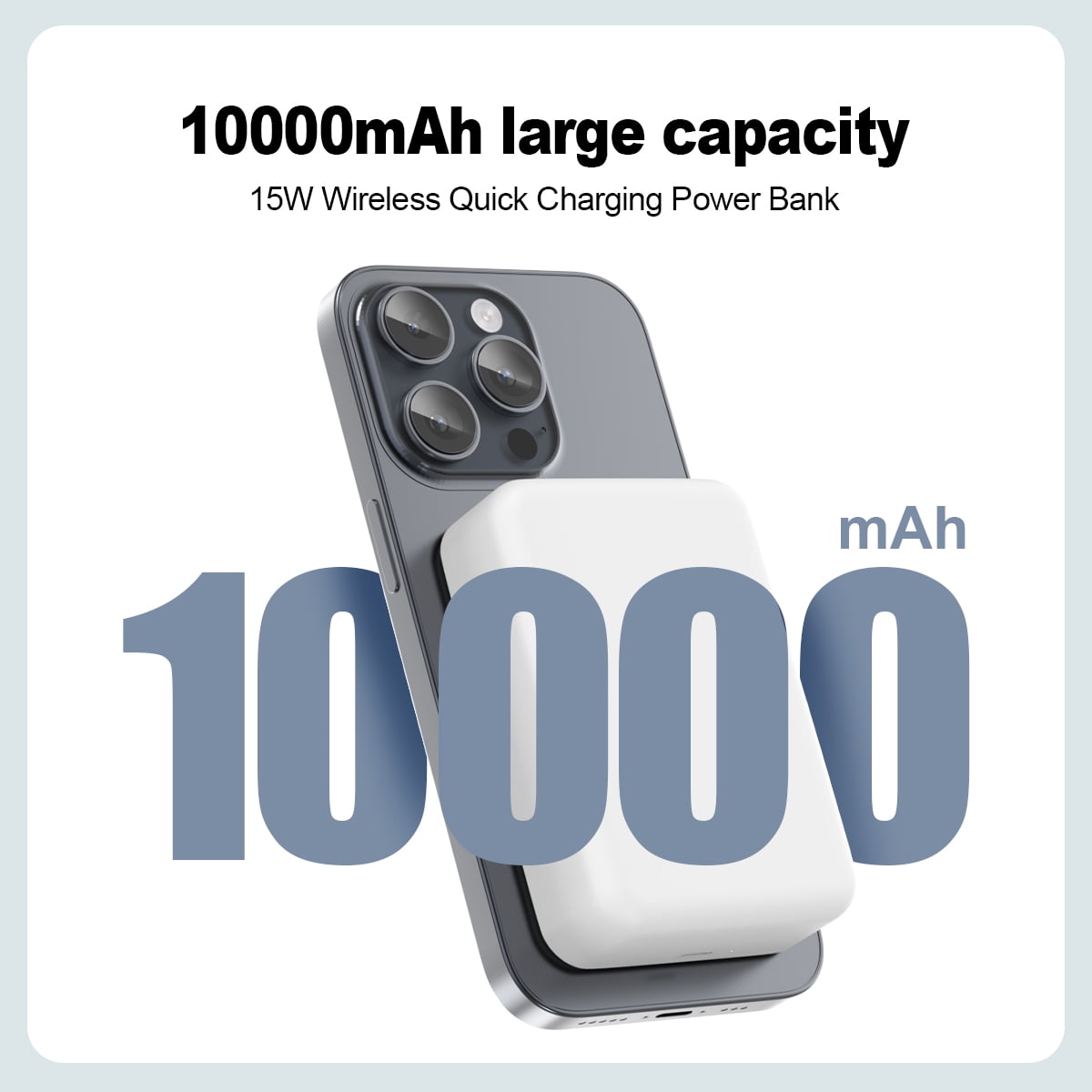 MagSafe Compatible Magnetic Wireless Power Bank 10000mAh for iPhone 12 / 13 / 14 / 15 / 16 Series - White