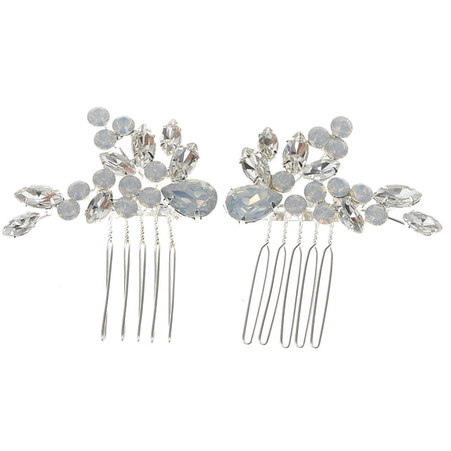Wedding Hair Comb Elegant: 2PCS Fake Crystal Bridal Hair Piece Bridal Side Comb