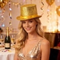 thumbnail image 4 of Glitter Top Hat Jazz Fedora Hat Vibrant Multicolor Party Costume Accessory Durable Lightweight Festive Performance Decor Fashionable Headwear 57cm/22.44'', 4 of 4