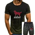 thumbnail image 1 of Camiseta de hermana a cuadros rojos-Camiseta de pijama familiar a juego de Navidad Labrador negro-Hombres, 1 of 4