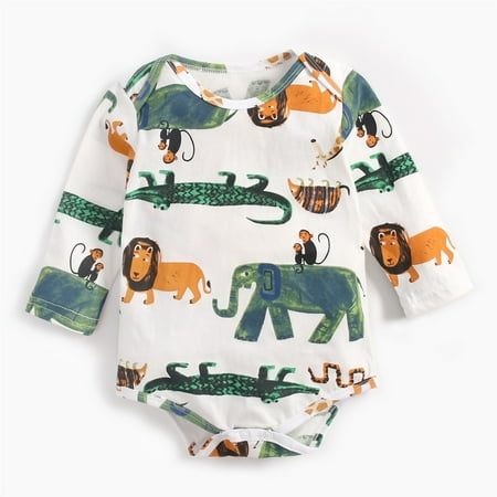 

Hunpta Toddler Kids Child Infant Newborn Baby Boys Girls Long Sleeve Cute Cartoon Print Romper Bodysuit Outfits Clothes