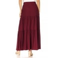 thumbnail image 3 of Women's Plus Size Tiered Ruffle Raw Hem Maxi Skirt, 3 of 4