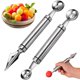 thumbnail image 1 of Herramienta para tallar frutas, herramienta para excavar bolas, herramienta de cocina multifunción de acero inoxidable, herramienta para ensaladas DIY, juego de 2 cocinas de acero inoxidable ER, 1 of 5
