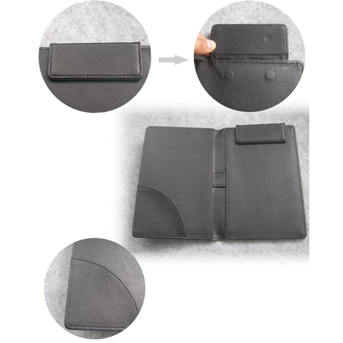 FUEENIRVA Black Stylish Menu Book for Hotels with Credit Card and Check Holders, 2 Pieces Set for Restaurant Use