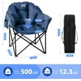 thumbnail image 4 of 2 Pack Oversized Heated Camping Chair, 3 Heating Levels Soft Padded Camp Chairs with Storage Bag, Portable Folding Outdoor Heated Moon Chair for Lawn Patio Beach and Picnics, 4 of 7