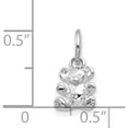 thumbnail image 5 of 14K White Gold Teddy Bear Charm (12 X 8) Made In United States k1324, 5 of 6