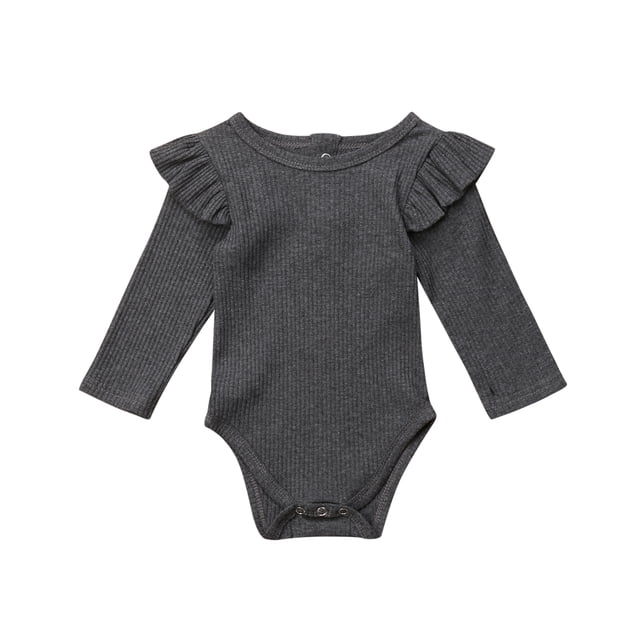 EYIIYE Barboteuse à Manches Longues pour Bébé Garçon Fille en Coton, Justaucorps à Volants