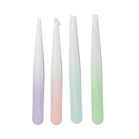 Unique Bargains 1 Set Durable Convenient Eyebrow Tweezer Kit for Bathroom Travel Pinl