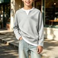 thumbnail image 5 of Abcomgle Kids Long Sleeve Shirt Boys 10-12 Henley Fall Tshirts for Boys Casual Basic Boys Tops Soft Fake Two Piece Layering for Boys, 5 of 5