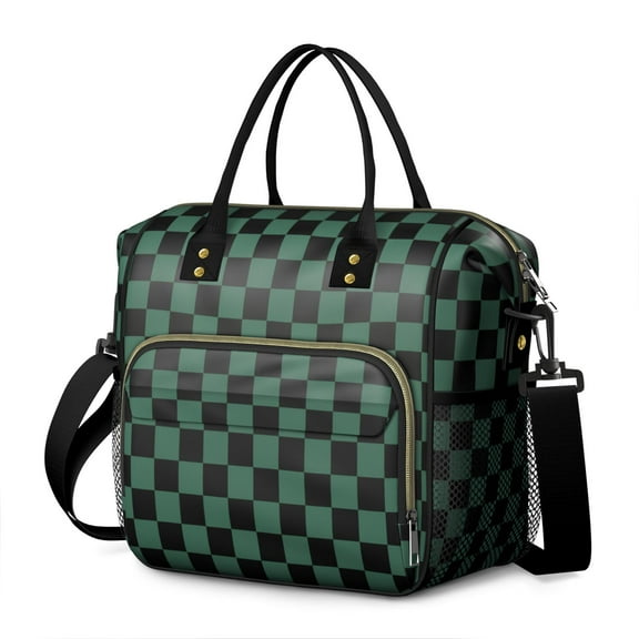 Women/men Insulated Lunch Bag Leakproof Lunch Box with Shoulder Strap, All-Over Floral Print Reusable Cooler Bag for Work School travel, Large Capacity