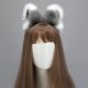 thumbnail image 5 of Juego de orejas y cola de mapache de lobo de gato, cola peluda de animal, diademas con orejas, disfraz de Navidad de Halloween Cosplay (blanco + gris) LingWen 1327537000365, 5 of 5