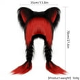 thumbnail image 3 of WZXFASHION Soft Furry Plush Animal Ear Hat with Braids Cozy Winter Warm Hat Cute Cosplay Headwear Accessory for Holiday Party, 3 of 7