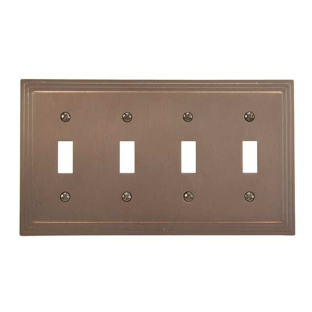 Amerelle Steps Placa de pared de metal fundido con palanca cuádruple en bronce envejecido