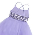 thumbnail image 6 of Venjoe Girls Sequined Camisole Ballet Dance Tutu Dress Gymnastic Leotard Asymmetrical Skirt Fairy Purple XL, 6 of 7