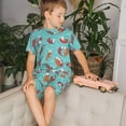 thumbnail image 4 of Wukai Ensemble de Pyjama Court à Manches Courtes et Imprimé Loutres de Mer pour Enfants, 2 Pcs-TG, 4 of 6