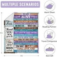 thumbnail image 4 of Aunt Gifts, Best Aunt Ever Gifts, Aunt Birthday Gifts, Gifts for Aunts from Niece Nephew, Aunt Gifts for Christmas, Great Cool Auntie Gift Ideas, to My Aunt Throw Blanket 60"x50", 4 of 6