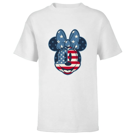 Disney Minnie Mouse Vintage Americana Fourth of July - Short Sleeve T-Shirt for Kids - Customized-White