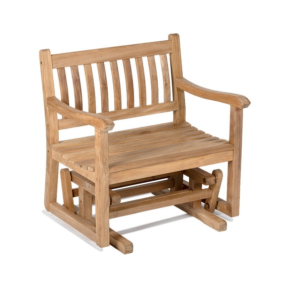 Titan Great Outdoors Yosemite Glider Teak Chair, Outdoor Patio Chair, Spa or Garden Seating