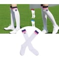 thumbnail image 2 of Bas de Golf pour Femmes Surchaussettes Chaussettes Hautes à Rayures Grande Taille Golf École Marine, 2 of 9