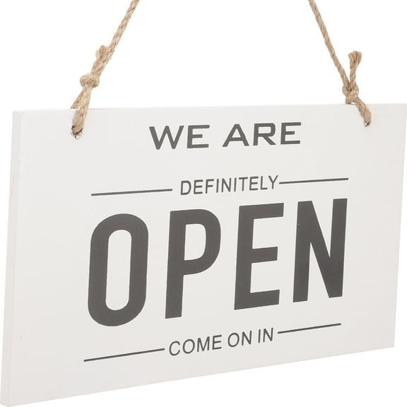 FRCOLOR Double Sided Wooden Open Closed Sign for Business Door with Rope for Decoration