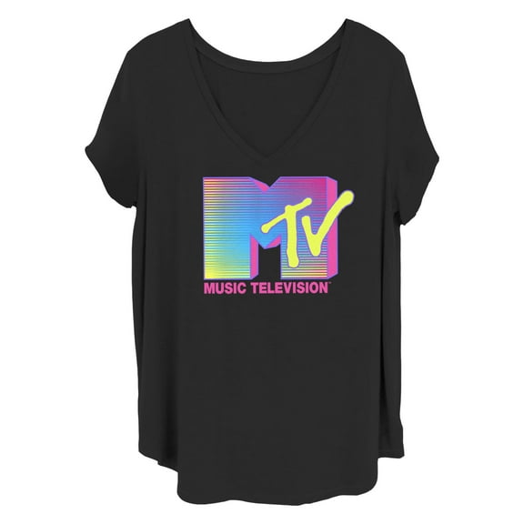 Women's MTV Stripe Logo Graphic T-Shirt