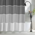 thumbnail image 2 of Grey Stripe Fabric Shower Curtain Ombre Grey Stripes Washable Shower Curtains for Bathroom, Waterproof Bath Curtain with Hooks Home Decor 72x72in, 2 of 8