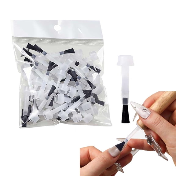 50 Pcs Replacement Nail Polish Brush Kit, Disposable Nail Art Brushes Set, for Diy Nails Art and Professional Use