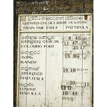Timetable for the Colombo to Badulla Train at Pattipola, Highest Railway Station in Sri Lanka, 1892 Print Wall Art By Rob (Best Places To Visit In Sri Lanka)