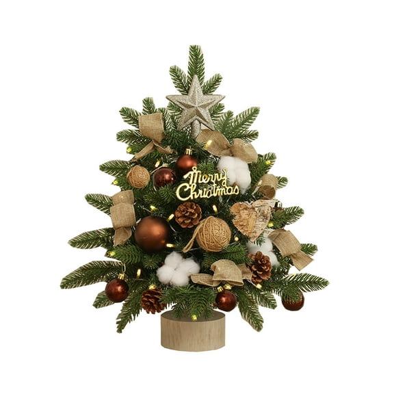 Christmas Outdoor Decorations Skinny Christmas Tree - Mini Small Little Tabletop Prelit Christmas Tree 11.8 Inch Decorated with Ornaments 35 Multi-Colored Lights Artificial Green Tree